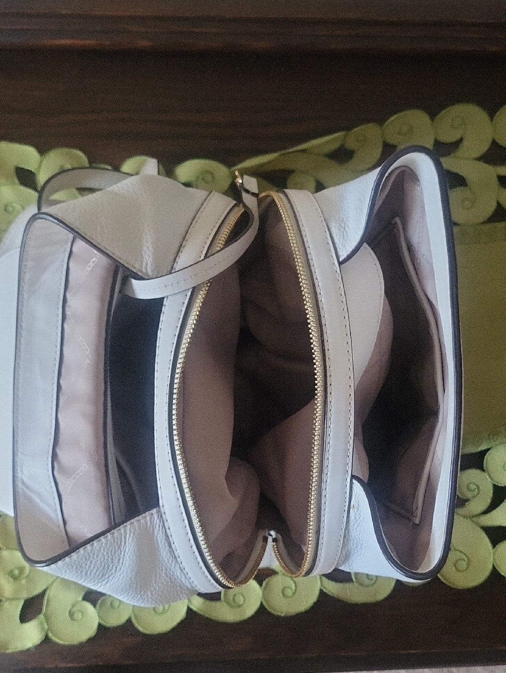 Michael Kors White Pebble Leather Backpack Purse - Picture 6 of 10